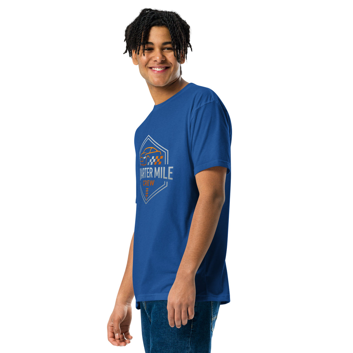 Quarter Mile Crew Tee — Drag Crest — Marque automotive apparel