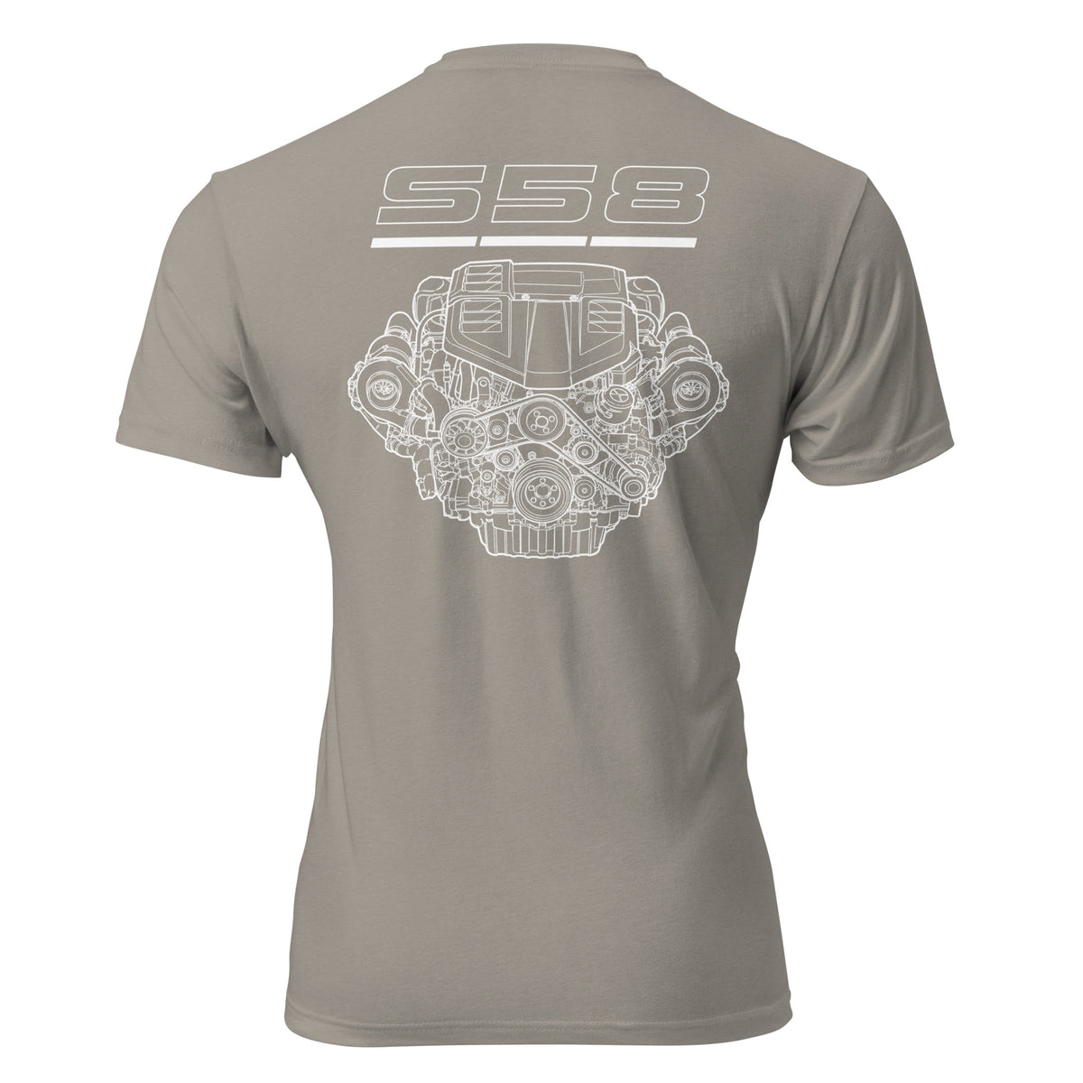 S58 straight-six engine graphic t-shirt — Marque