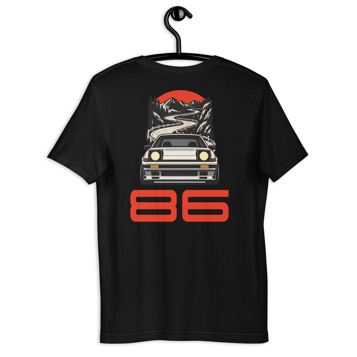 Touge Run Tee, Black back view (2) — Marque automotive apparel