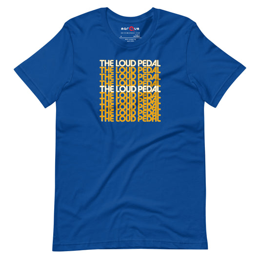 Loud Pedal Tee — Right Foot Down graphic t-shirt, True Royal front view — Marque automotive apparel