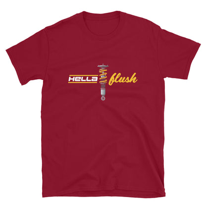 Hella Flush Tee — Static Stance graphic t-shirt, Red front view (5) — Marque automotive apparel