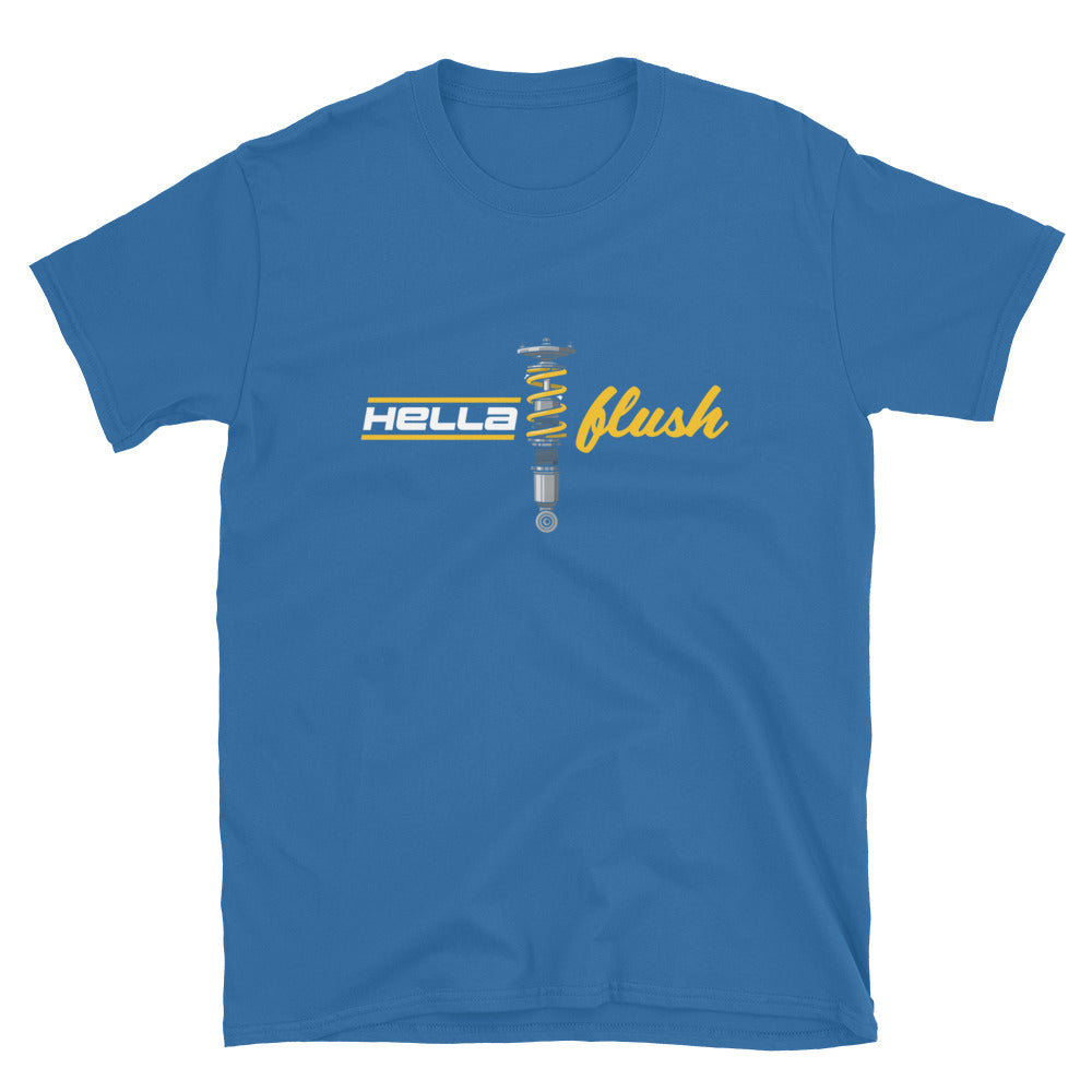 Hella Flush Tee — Static Stance graphic t-shirt, front view (14) — Marque automotive apparel