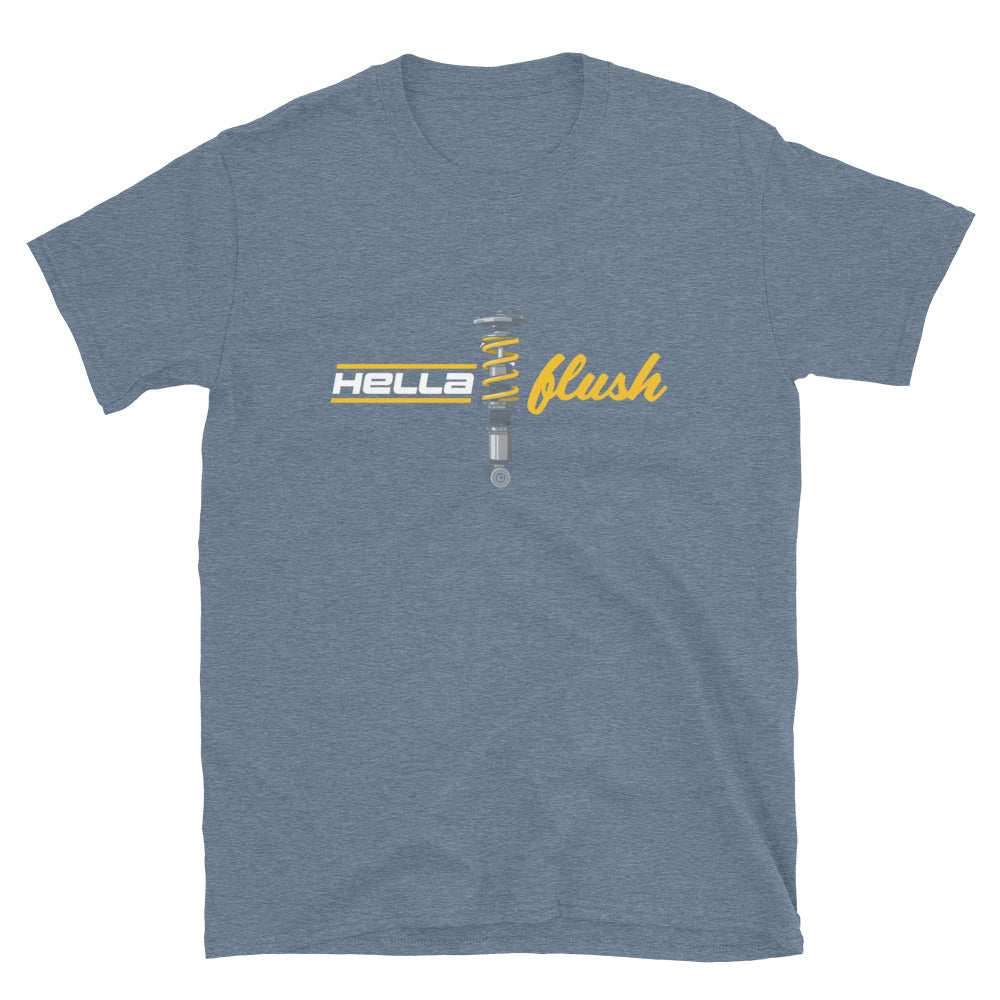 Hella Flush Tee — Static Stance graphic t-shirt, front view (19) — Marque automotive apparel