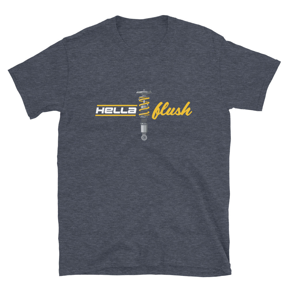 Hella Flush Tee — Static Stance graphic t-shirt, Navy front view (2) — Marque automotive apparel