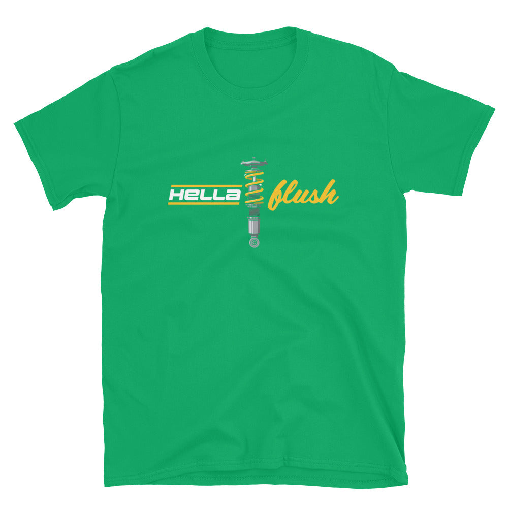 Hella Flush Tee — Static Stance graphic t-shirt, front view (10) — Marque automotive apparel