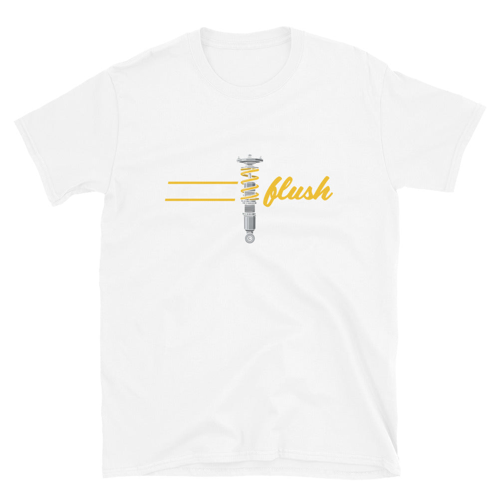 Hella Flush Tee — Static Stance graphic t-shirt, White front view — Marque automotive apparel