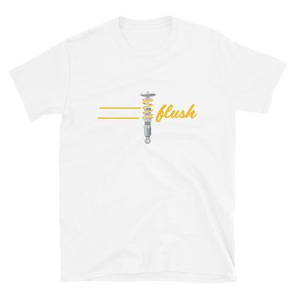 Hella Flush Tee — Static Stance graphic t-shirt, White front view — Marque automotive apparel