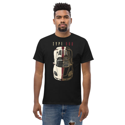 Type 980 tee, Black front view — Marque automotive apparel