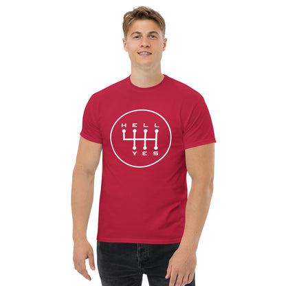 Hell Yes Manual Tee — Gated Shift Pattern — Marque automotive apparel