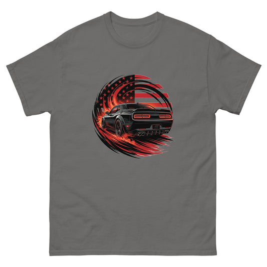 Burnout Tee — Flag & V8 — Marque automotive apparel