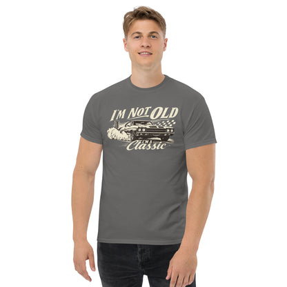 I'm Not Old, I'm a Classic tee, Charcoal front view (2) — Marque automotive apparel