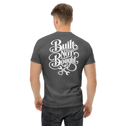 Built Not Bought Tee, Dark Heather — back print detail