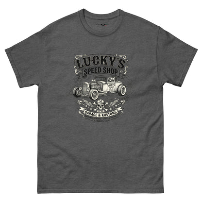 Lucky's Speed Shop Tee — Kustom Kulture — Marque automotive apparel