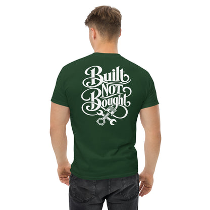 Built Not Bought Tee, Forest Green — back print detail