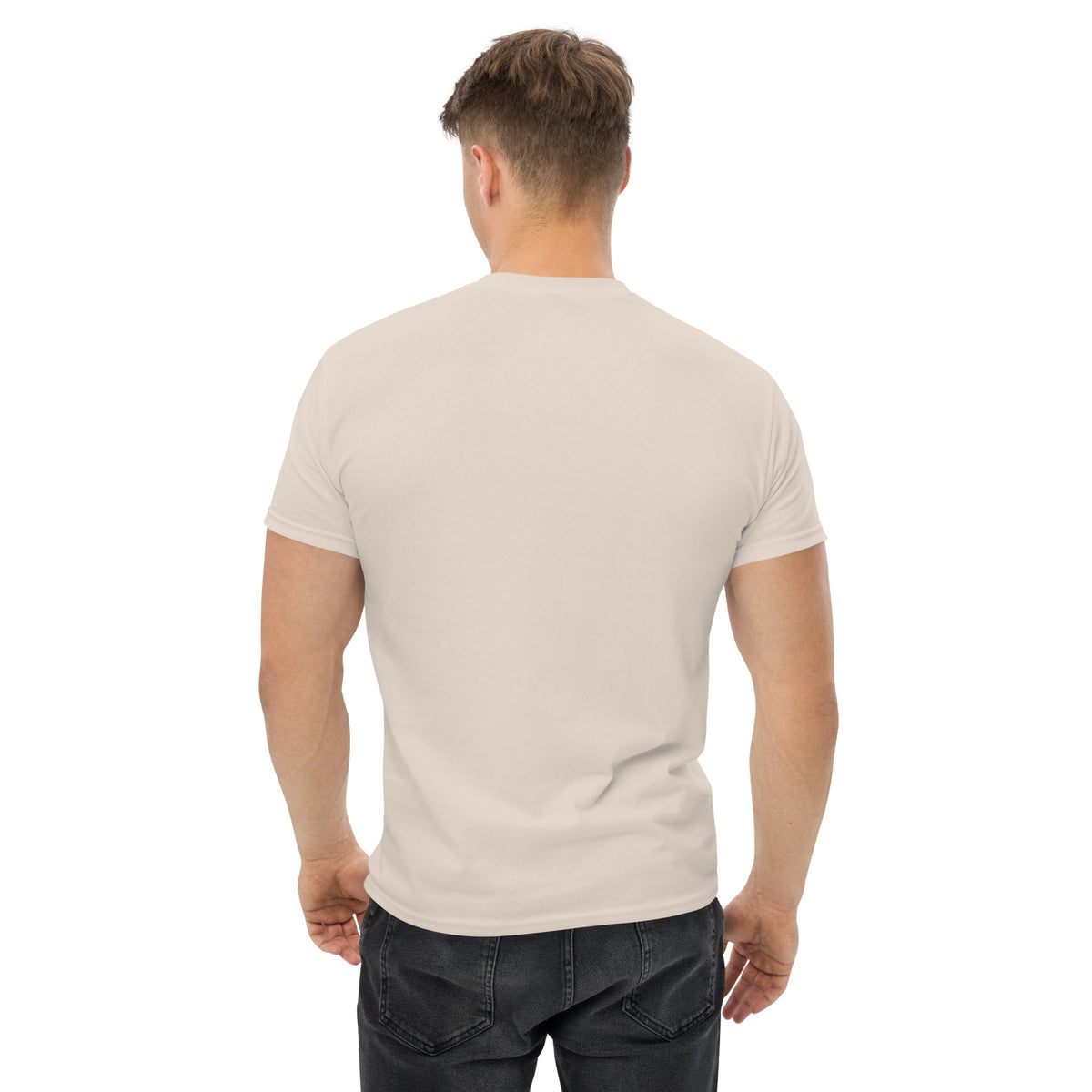 Rally Royalty Tee, Natural back view — plain back, Marque automotive apparel