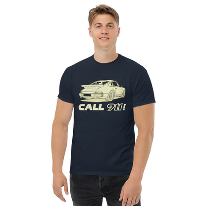 Call 911 air-cooled emergency graphic t-shirt — Marque
