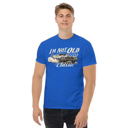 I'm Not Old, I'm a Classic tee, Royal front view (2) — Marque automotive apparel