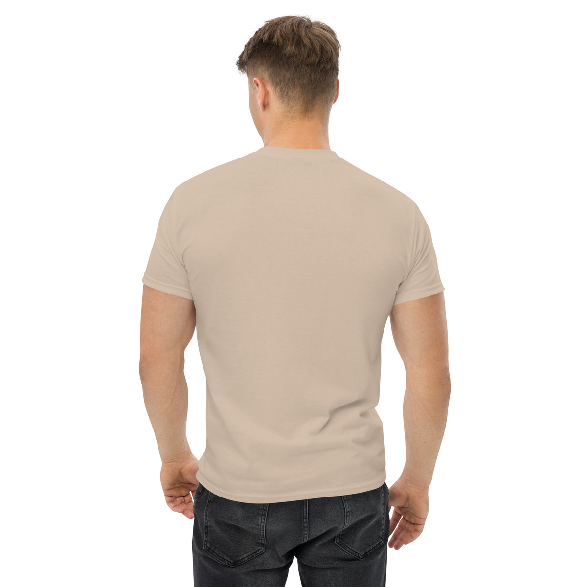K20C Tee, Sand back view — plain back, Marque automotive apparel