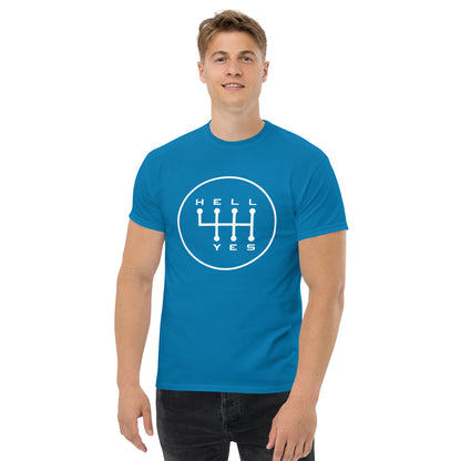 Hell Yes manual gearbox gated shift-pattern graphic t-shirt — Marque