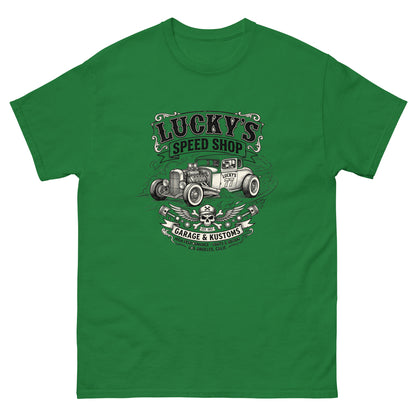 Lucky's Speed Shop Tee — Kustom Kulture — Marque automotive apparel