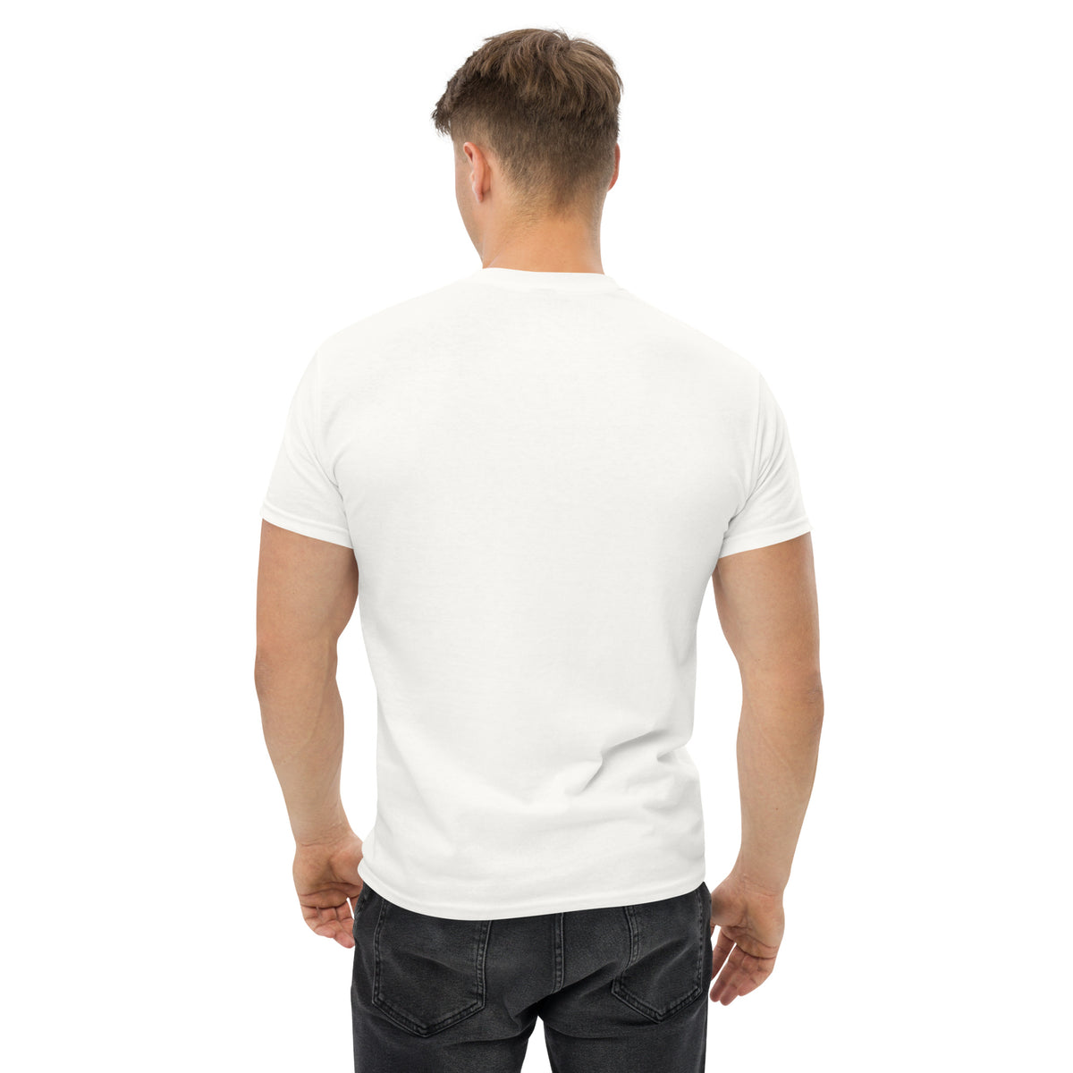 K20C Tee, White back view — plain back, Marque automotive apparel