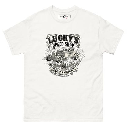 Lucky's Speed Shop Tee — Kustom Kulture — Marque automotive apparel