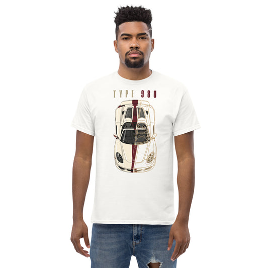 Type 980 tee, White front view (2) — Marque automotive apparel