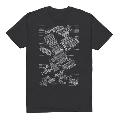 V10 blueprint engine graphic t-shirt — Marque