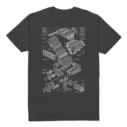 V10 blueprint engine graphic t-shirt — Marque