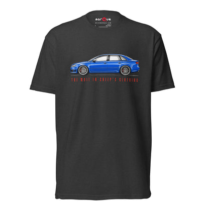 The Wolf in Sheep's Clothing B7 super-saloon t-shirt, Charcoal front view — Marque automotive apparel