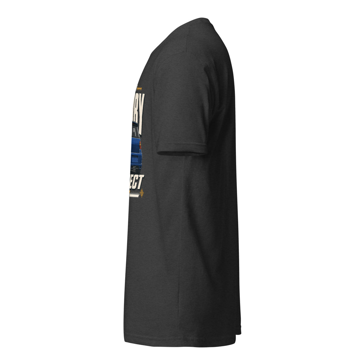 Mostly Factory Correct T-shirt, Charcoal left side view, Marque automotive apparel