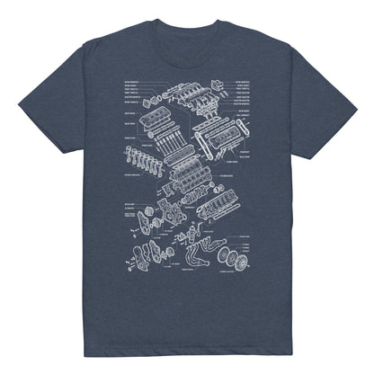 V10 blueprint engine graphic t-shirt — Marque