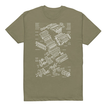 V10 blueprint engine graphic t-shirt — Marque