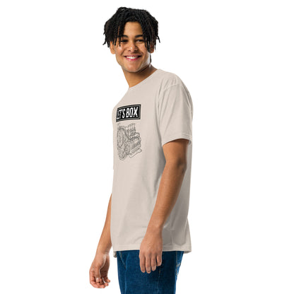 Let's Box boxer engine air-cooled flat-six line art graphic t-shirt — Marque