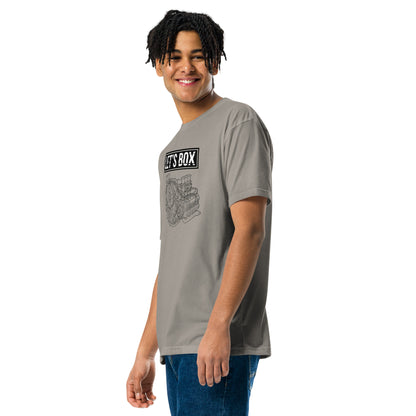Let's Box boxer engine air-cooled flat-six line art graphic t-shirt — Marque