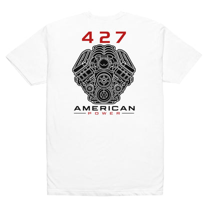 427 Big-Block tee, White back view — Marque automotive apparel (2)