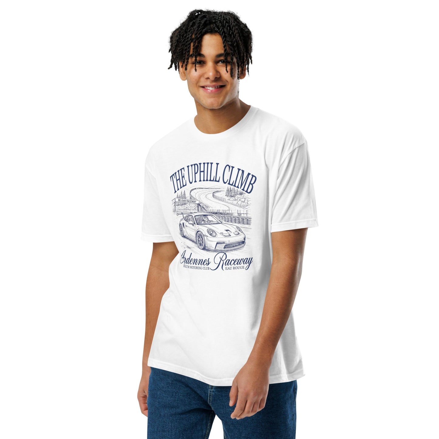 Uphill Climb Tee — Ardennes Raceway — Marque automotive apparel
