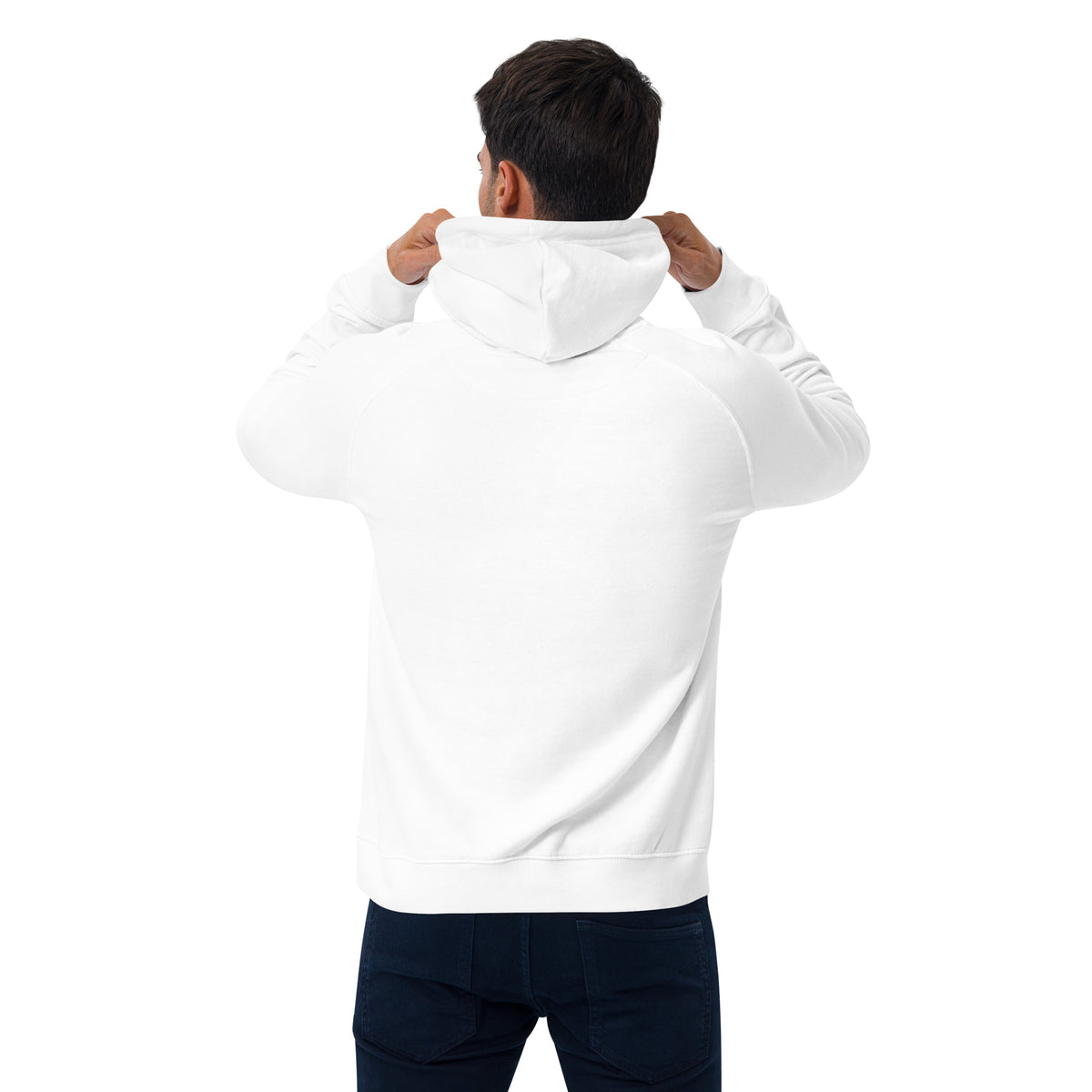 Endurance '66 Raglan Hoodie — 24-Hour Legend raglan hoodie, White back view — Marque automotive apparel
