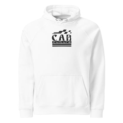 Coffee Run Hoodie — Cold-Start Edition in White, front view — Marque automotive apparel
