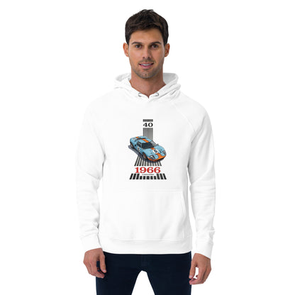 Endurance '66 Raglan Hoodie — 24-Hour Legend raglan hoodie, White front view (4) — Marque automotive apparel