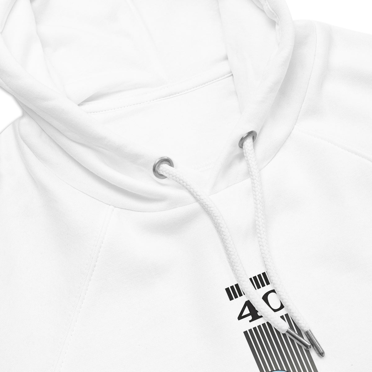 Endurance '66 Raglan Hoodie — 24-Hour Legend raglan hoodie, White print detail (5) — Marque automotive apparel