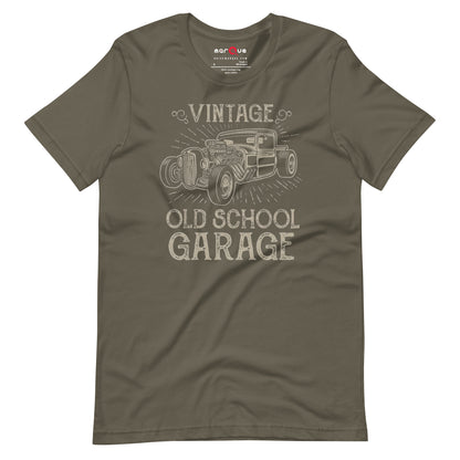 Hotrod Garage tee, Army front view — Marque automotive apparel