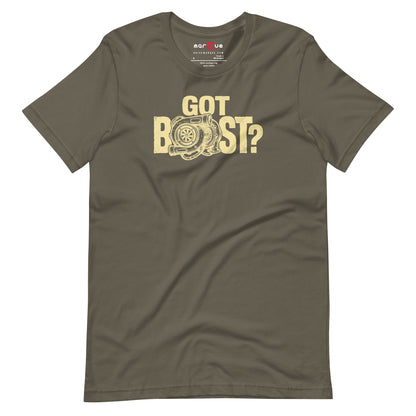 Got Boost tee, Army front view — Marque automotive apparel