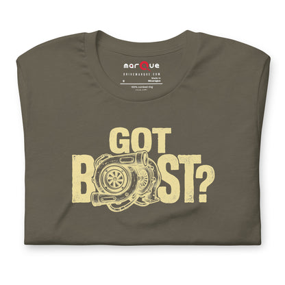 Got Boost tee, Army front view — Marque automotive apparel (2)