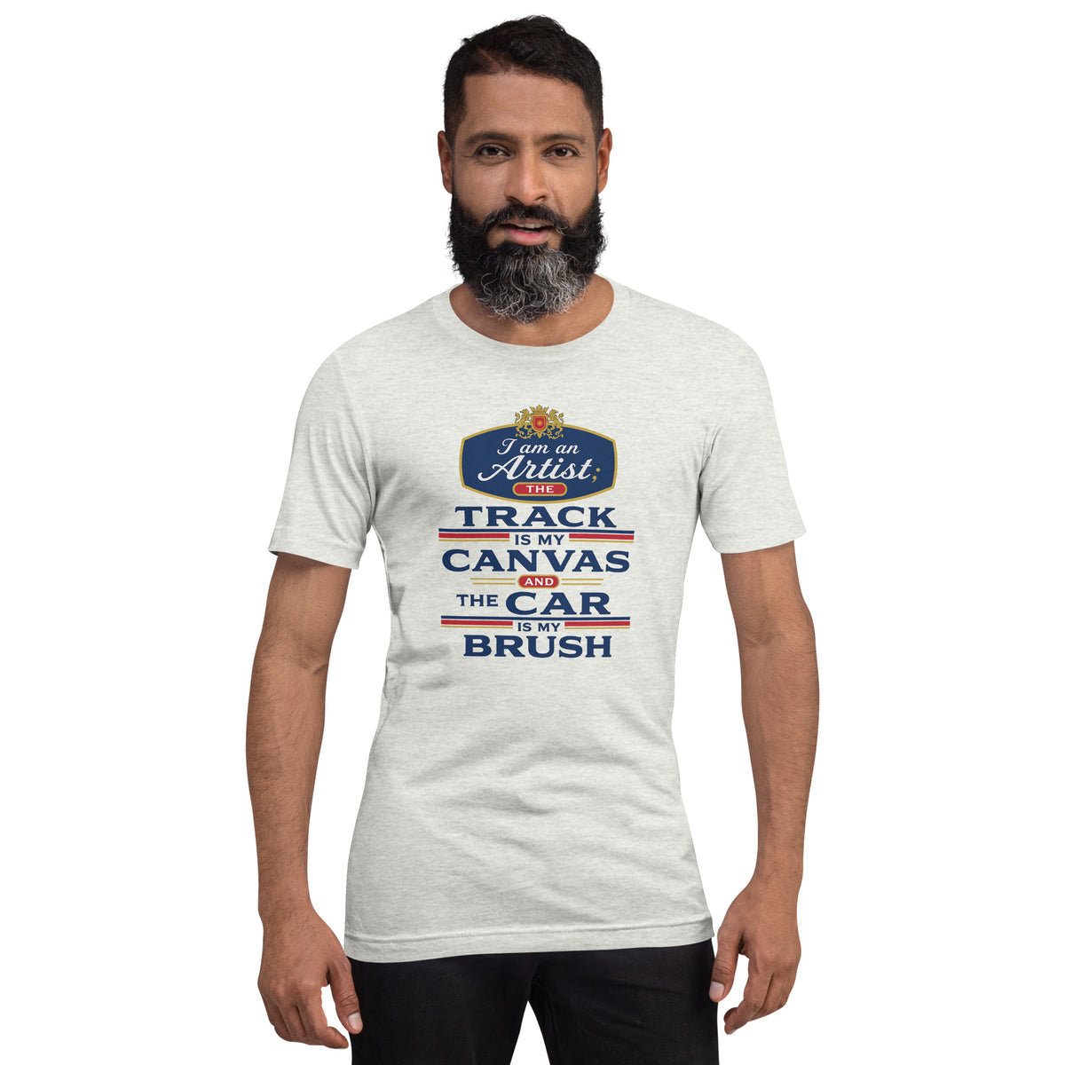 The Track Is My Canvas Tee, Ash front view (3) — Marque automotive apparel