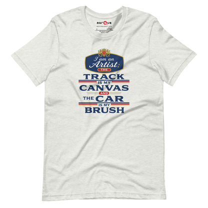 The Track Is My Canvas Tee, Ash front view — Marque automotive apparel