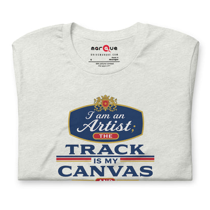 The Track Is My Canvas Tee, Ash front view (2) — Marque automotive apparel