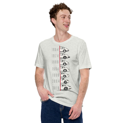 Evolution of an Icon t-shirt, Ash front view (2) — Marque automotive apparel