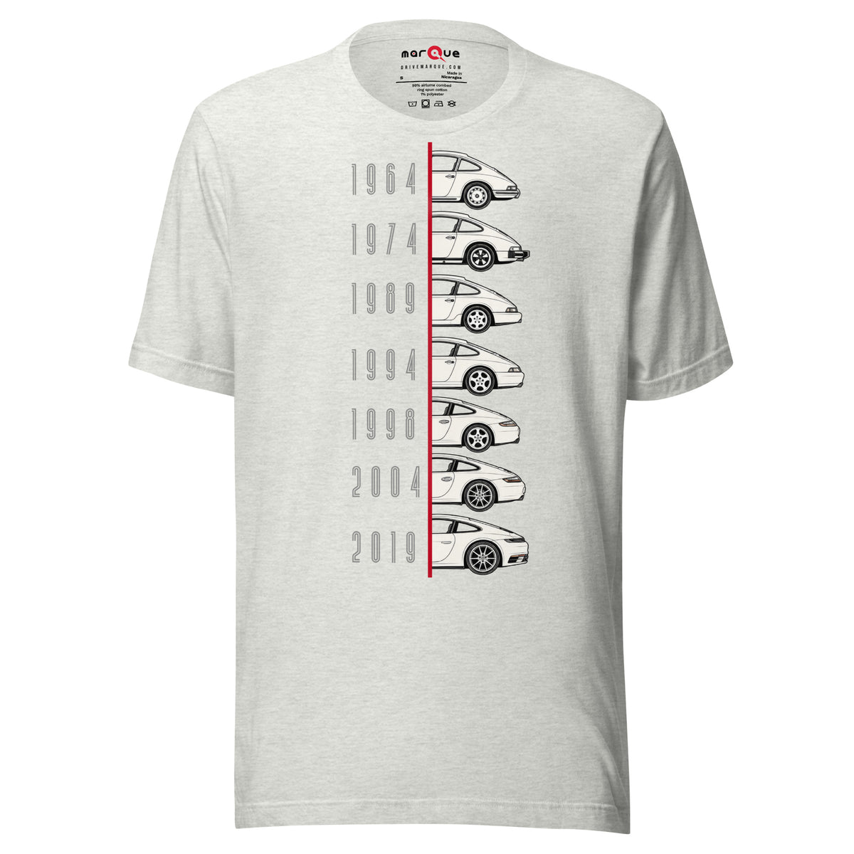 Evolution of an Icon t-shirt, Ash front view — Marque automotive apparel