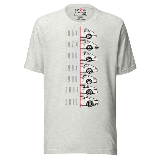 Evolution of an Icon t-shirt, Ash front view — Marque automotive apparel